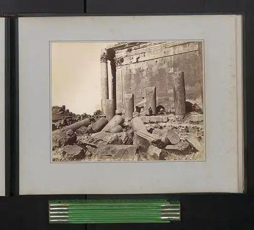 Fotoalbum mit 10 Fotografien, Ansicht Baalbek, Fotograf: Felix Bonfils, Jupiter-Tempel, Temple de Jupiter, Ruinen