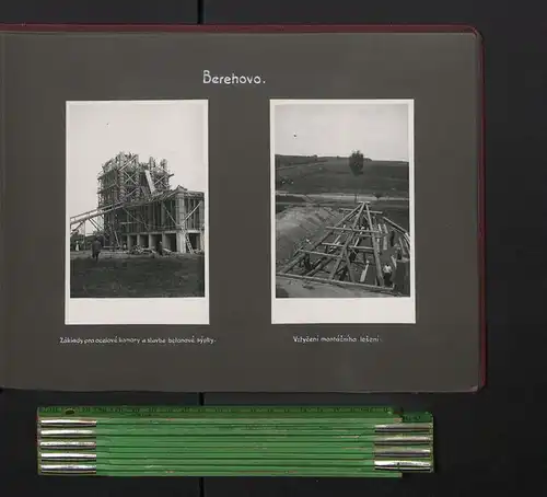 Fotoalbum mit 30 Fotografien, Ansicht Berehowe, Bau der Eisenhütte / Eisenwerk durch die Eisenhütte Vitkovice