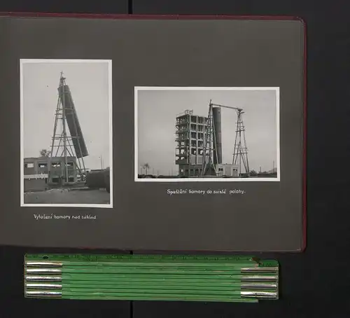 Fotoalbum mit 30 Fotografien, Ansicht Berehowe, Bau der Eisenhütte / Eisenwerk durch die Eisenhütte Vitkovice