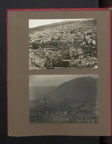 Fotoalbum mit 117 Fotografien, Isonzoschlacht 1917, 16. Korpskommando, Gorizia /Görz, K.u.K., Karl I. v. Österreich