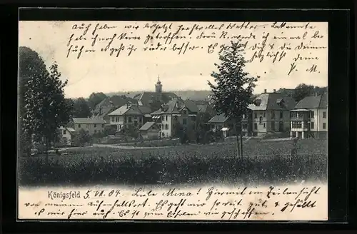 AK Königsfeld, Ortsansicht mit Kirche