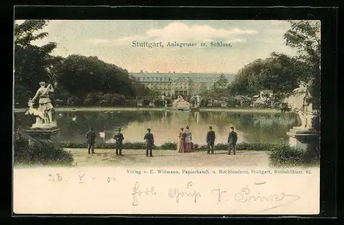 AK Stuttgart, Anlagensee mit Schloss