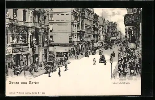 AK Berlin, Passanten auf der Friedrich-Strasse