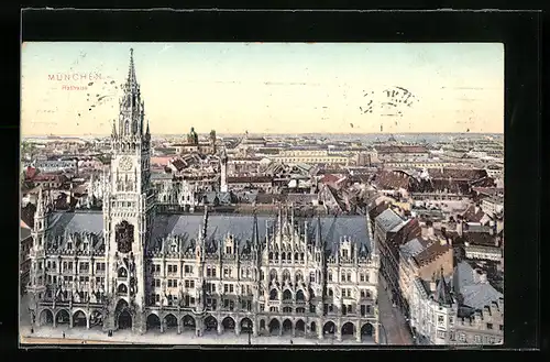 AK München, Rathaus und Umgegend