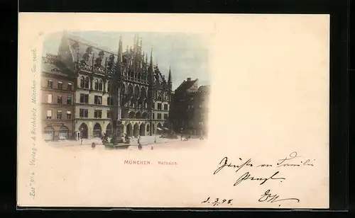 AK München, Blick zum Rathaus
