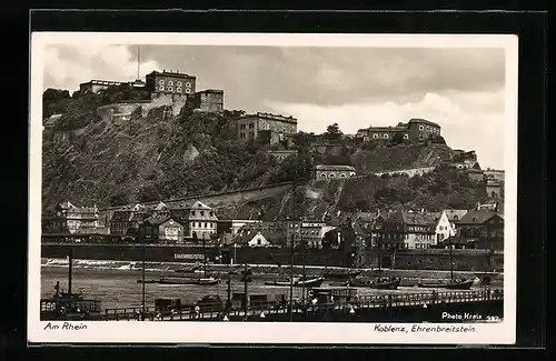 AK Koblenz, Ehrenbreitstein, Am Rhein
