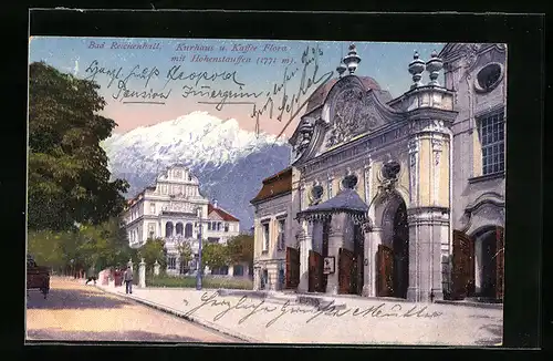 AK Bad Reichenhall, Kaffee Flora mit Hohenstauffen