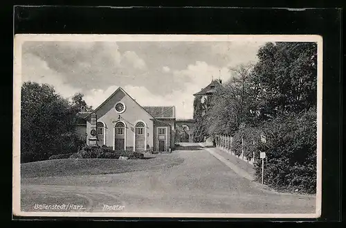 AK Ballenstedt /Harz, Blick zum Theater