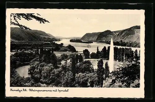 AK Namedy, Rheinpanorama mit Sprudel