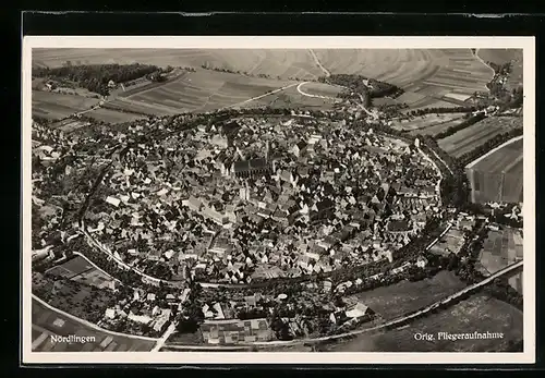 AK Nördlingen, Fliegeraufnahme der Stadt