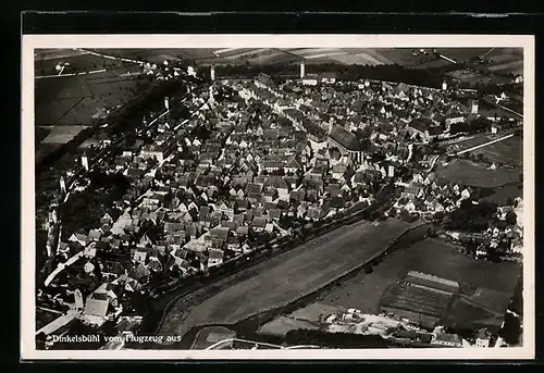AK Dinkelsbühl, Teilansicht vom Flugzeug aus