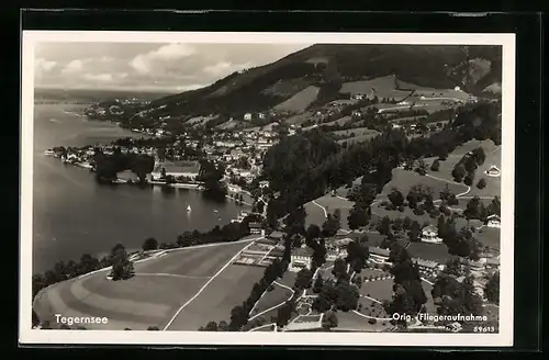 AK Tegernsee, Fliegeraufnahme der Ortschaft