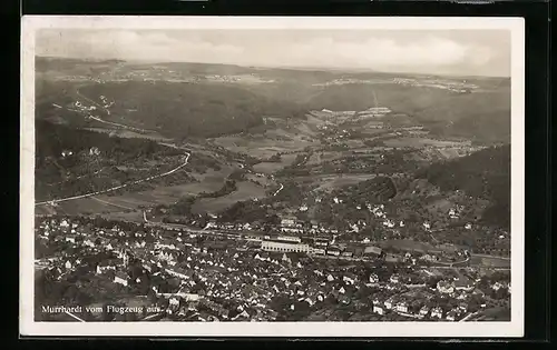 AK Murrhardt, Panorama vom Flugzeug aus