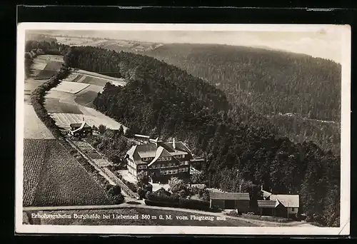 AK Liebenzell, Das Erholungsheim Burghalde vom Flugzeug aus