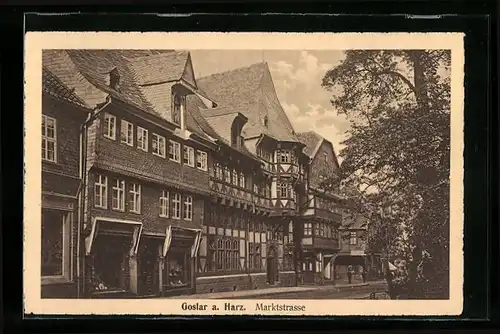 AK Goslar a. Harz, Fachwerkhäuser in der Marktstrasse