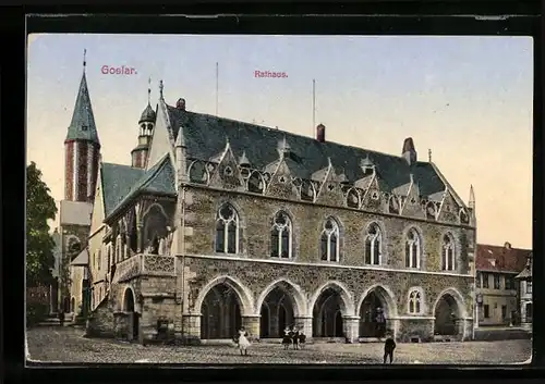 AK Goslar, Blick zum Rathaus