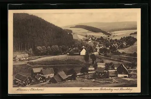 AK Altenau /Oberharz, Panorama vom Rothenberg mit Bruchberg