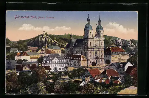 AK Gössweinstein /Fränkische Schweiz, Teilansicht mit Kirche