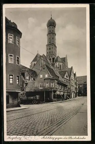 AK Augsburg, Milchberg gegen die Ulrichskirche