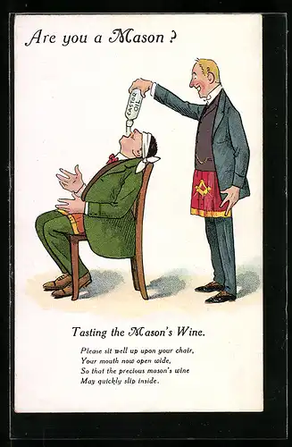 AK Are you a Mason?, Tasting the Maon`s Wine, Karikatur