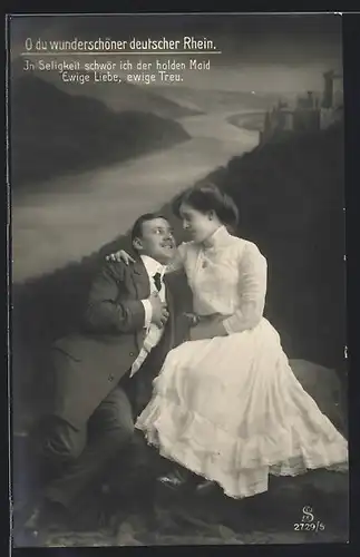 Foto-AK L.J. & F.F. Nr. 2729 /5: Liebespaar schaut sich in die Augen