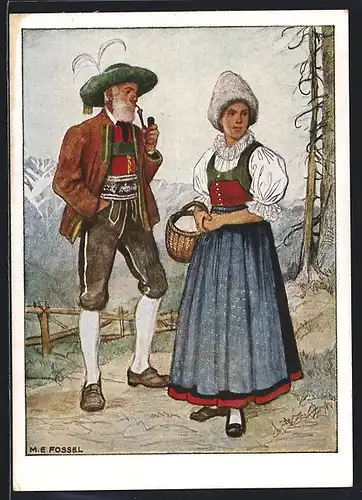 AK Paar in Tiroler Volkstracht aus dem Wipptal
