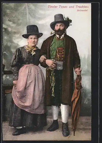 AK Mann und Frau in einer tiroler Tracht aus dem Brixental