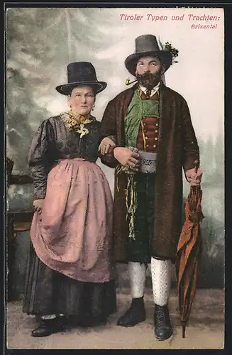 AK Mann und Frau in einer tiroler Tracht aus dem Brixental