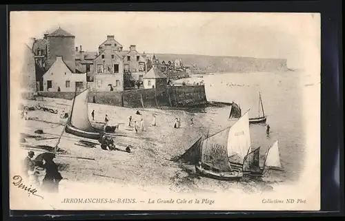 AK Arromanches-les-Bains, La Grande Cale et la Plage