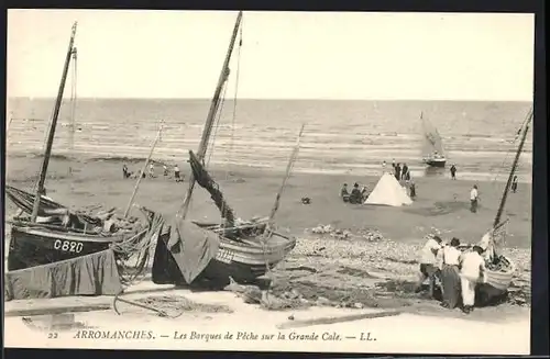 AK Arromanches, Les Barques de Peche sur la Grande Cale