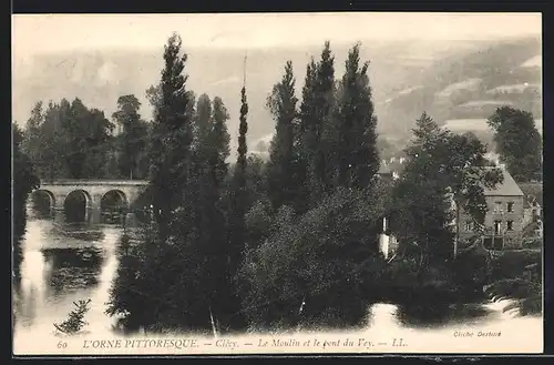 AK Clécy, Le Moulin et le Pont du Vey