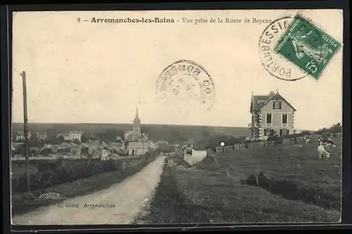 AK Arromanches-les-Bains, Vue prise de la Route de Bayeux