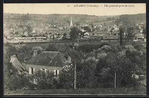 AK Livarot, Vue generale, prise de Livet