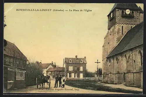 AK Bonneville-la-Louvet, La Place de l`Église