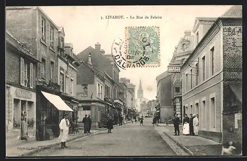 AK Livarot, La Rue de Falaise