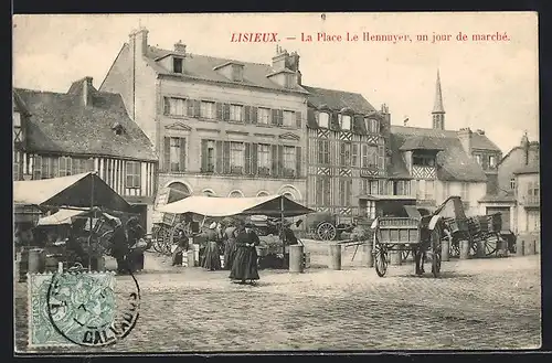 AK Lisieux, La Place Le Hennuyer, un jour de marché