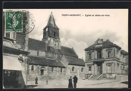 AK Thury-Harcourt, Eglise et Hotel-de-Ville