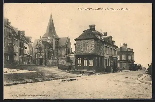 AK Beaumont-en-Auge, La Place du Crochet