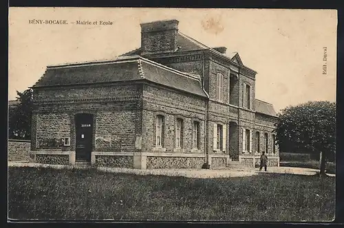 AK Bèny-Bocage, Mairie et Ecole