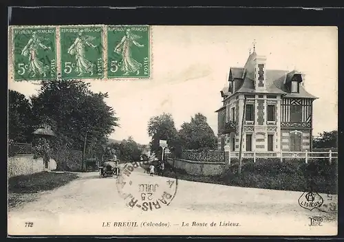 AK Le Breuil, La Route de Lisieux