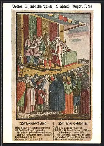 AK Viechtach, Festspieltage 1936, Doktor Eisenbarth-Spiele, Der wolberedete Arzt, Der lustige Pickelhering