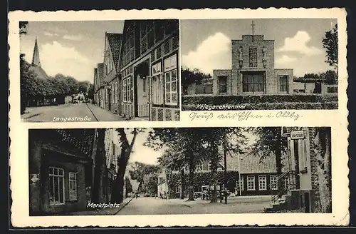 AK Essen, Friseur am Marktplatz, Kriegerehrenmal, Langestrasse