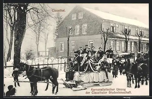 AK Clausthal /Harz, Karnevalistischer Umzug der Studentenschaft
