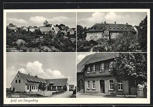 AK Dringenberg, Hotel-Pension Schönblick, Burg, Schule