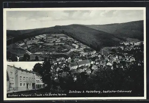 AK Schönau, Gesamtansicht, Gasthaus u. Metzgerei