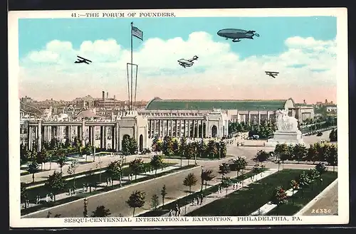AK Philadelphia, PA, Sesqui-Centennial International Exposition, The Forum of Founders