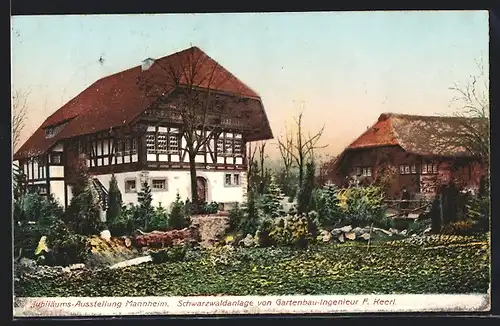 AK Mannheim, Jubiläums-Ausstellung 1907, Schwarzwaldanlagen v. Gartenbau-Ingenieur F. Keerl