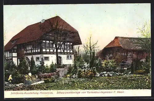 AK Mannheim, Kunst- und Gartenbau-Ausstellung 1907, Schwarzwaldanlage von Gartenbau-Ingenieur F. Keerl