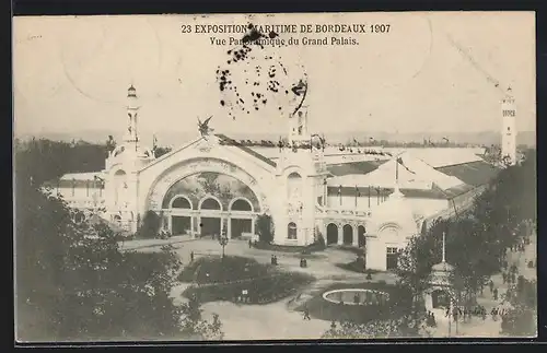 AK Bordeaux, Exposition Maritime 1907, Vue panoramique du grand palais