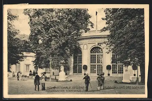 AK Dresden, Inter. Hygiene-Ausstellung 1911, Französischer Staatspavillon